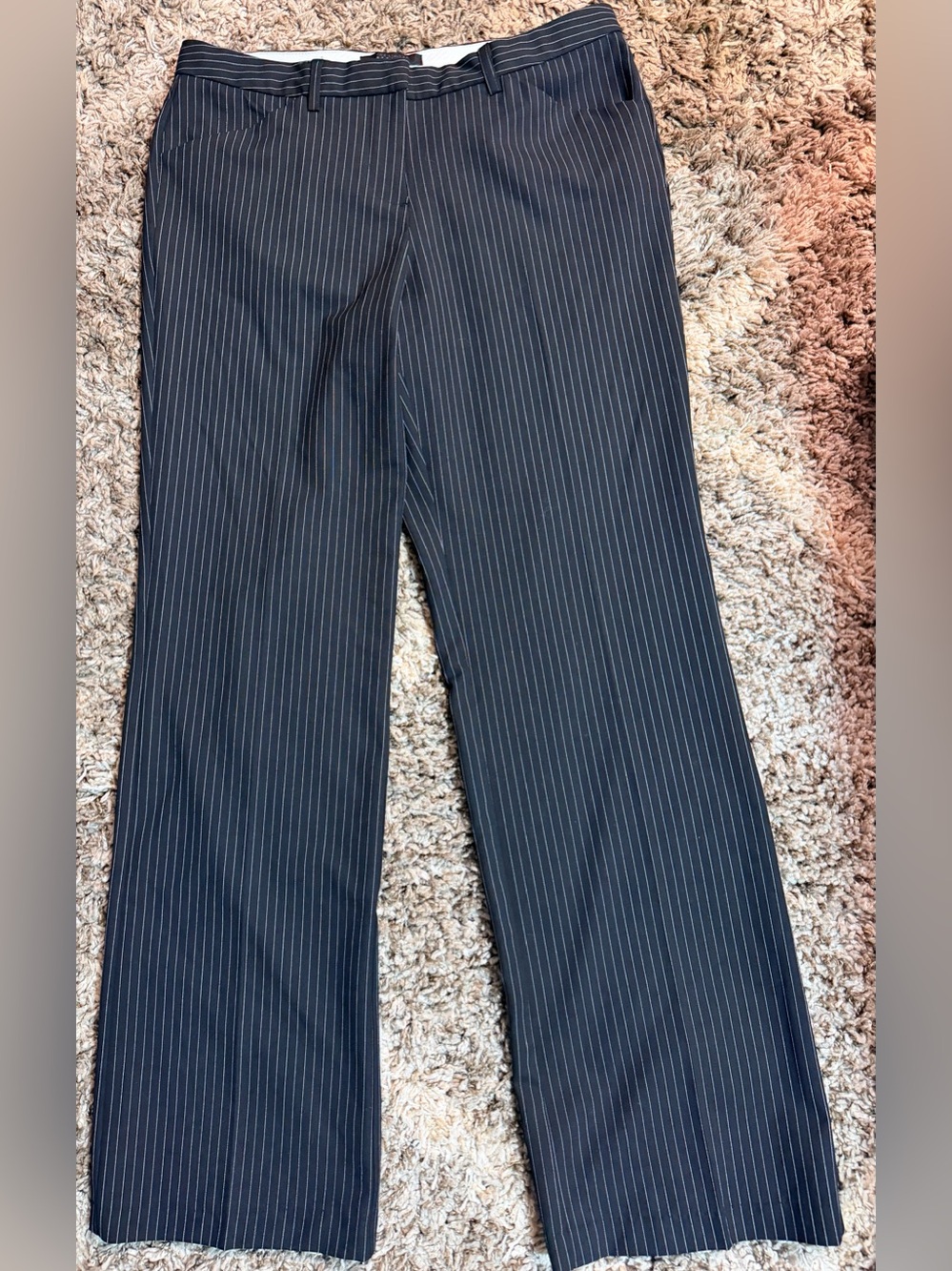 Vintage The Limited Black Pinstripe Wide Leg Stretch Dress Pants Trousers 8